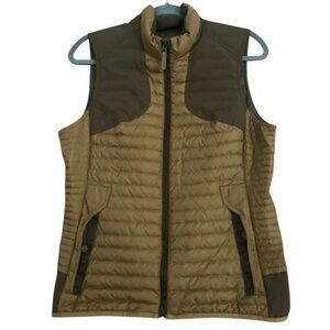 Eddie Bauer Womens Stormdown 700 Goose Down Quilted Vest Brown Sz S